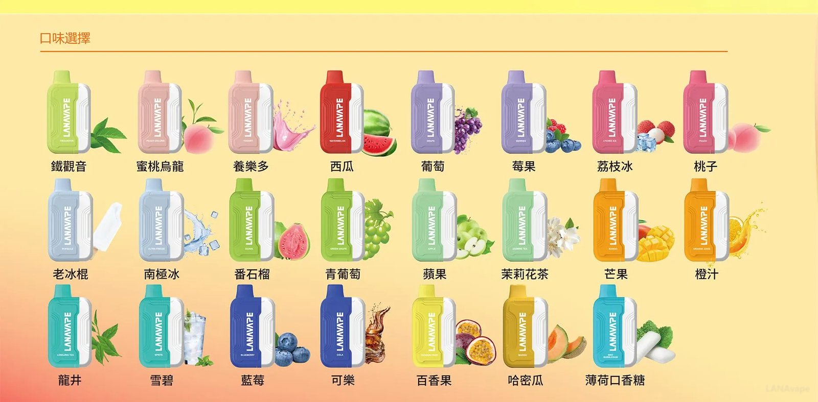 LANA拉娜電子煙 Ultra II 16000 puff 磁吸換彈【主機＋口味】